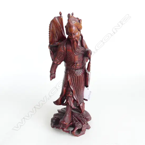 CARVED WOODEN ORIENTAL FIGURE H.300mm