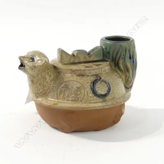 UNUSUAL JAPANESE CERAMIC TEAPOT w ANIMAL SPOUT