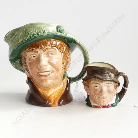 LARGE ROYAL DOULTON CHARACTER JUG ARRIET  H 170 MM WITH SMALLER PADDY H 80 MM