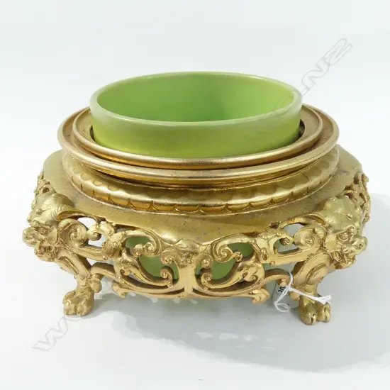 ORIENTAL GILT BRASS PLANTER 300mm dia