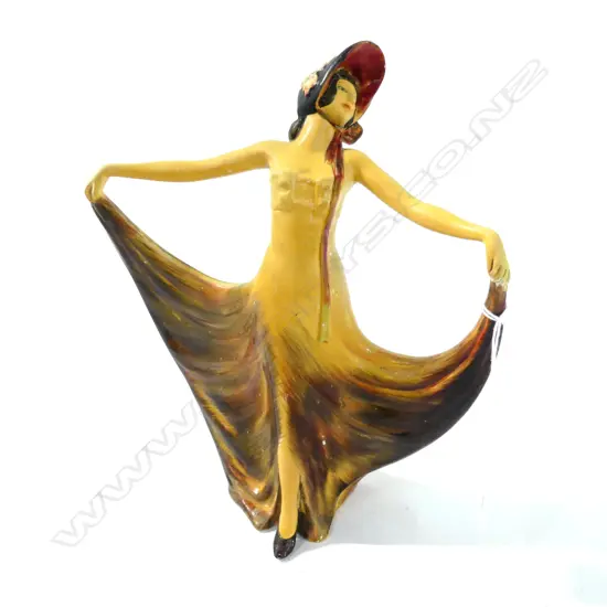 1930’S ART DECO WADE FIGURINE “PAVLOVA” DESIGNED BY JESSE VAN HALLEN 1938 H. 23CM