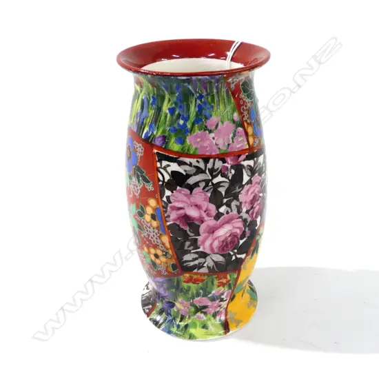 WILKINSON “GRANNYS PATCH WORK” CHINTZ VASE ROYAL STAFFORDSHIRE POTTERY H. 15CM