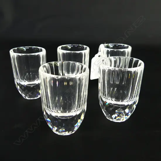 SWAROVSKI CRYSTAL SET OF 5 SHOT GLASSES H. 55MM