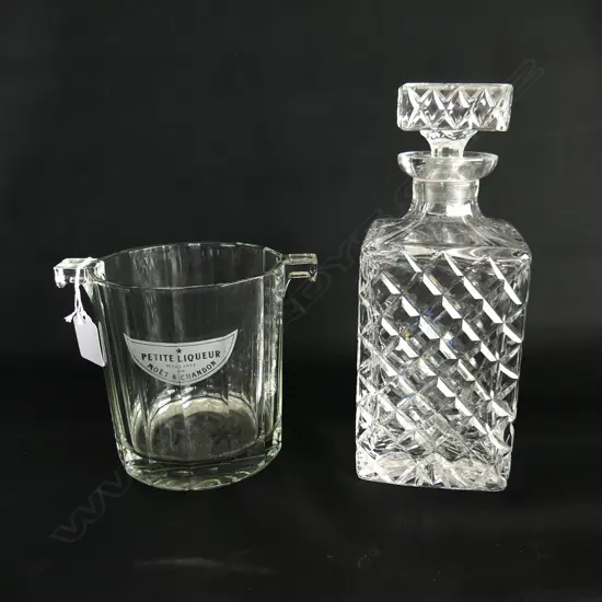 CRYSTAL DECANTER & MOET & CHANDON ICE BUCKET