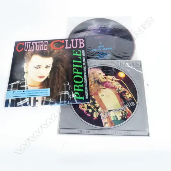 4 PICTURE DISC RECORDS/UFO/LED ZEPPELIN/LEVEL 42 AND CULTURE CLUB