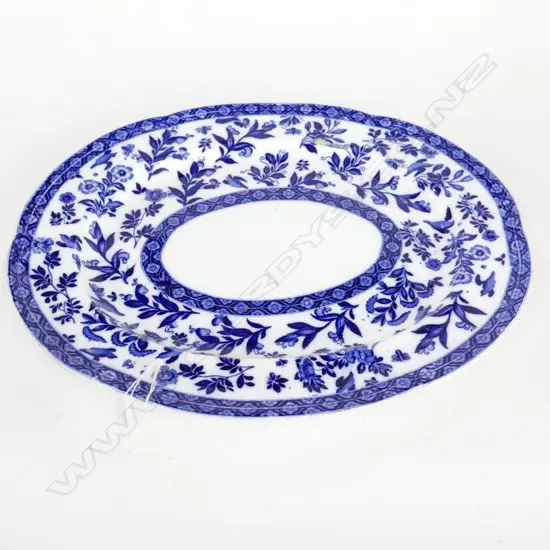 c1900 LGE Blue & White ASHETE MEAT PLATE L.460mm