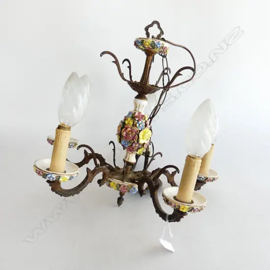 VINTAGE 5 LIGHT CHANDELIER 450mm dia
