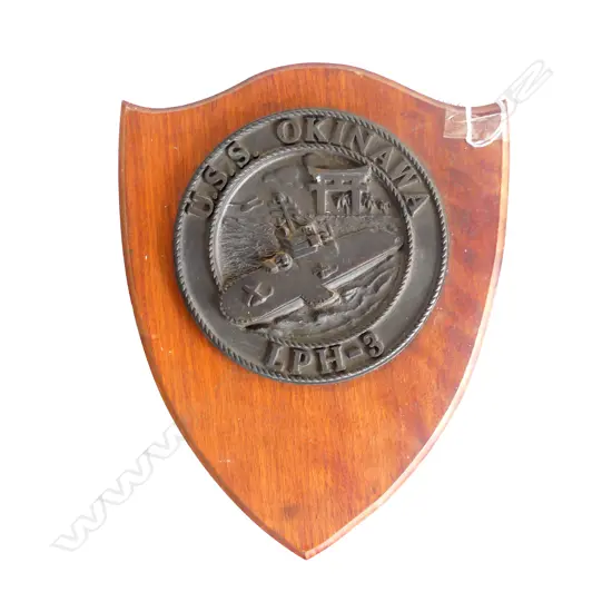 BRONZE WALL PLAQUE; U.S.S. OKINAWA LPH-3 320x255mm
