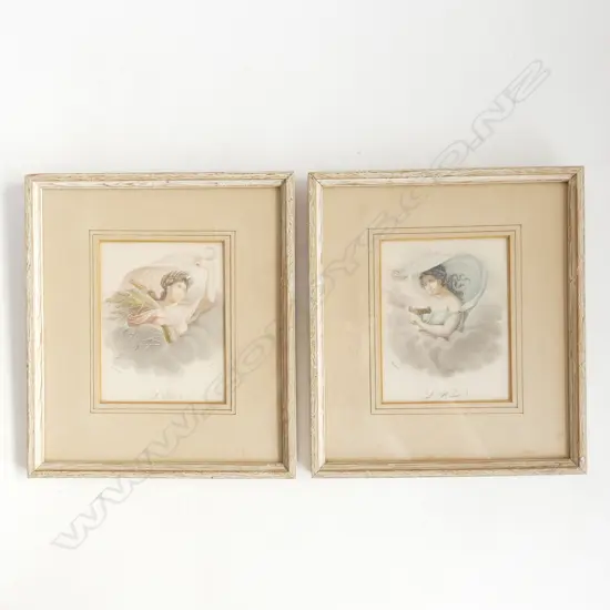 2 FRAMED FINE PRINTS AFTER MALLET, 120 x 100mm