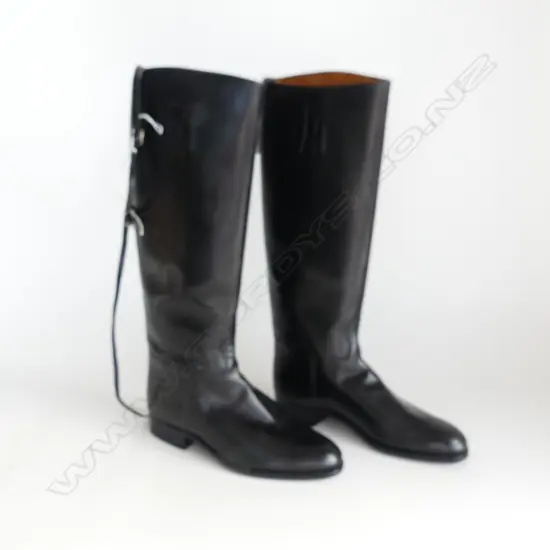 PR LEATHER RIDING BOOTS L.250mm, MARKED 445 ON SOLE