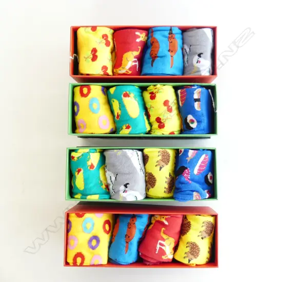 FOUR BOXES OF AUSTRALIAN THEMED SOCKS - 4 PAIRS IN EACH BOX - NEW
