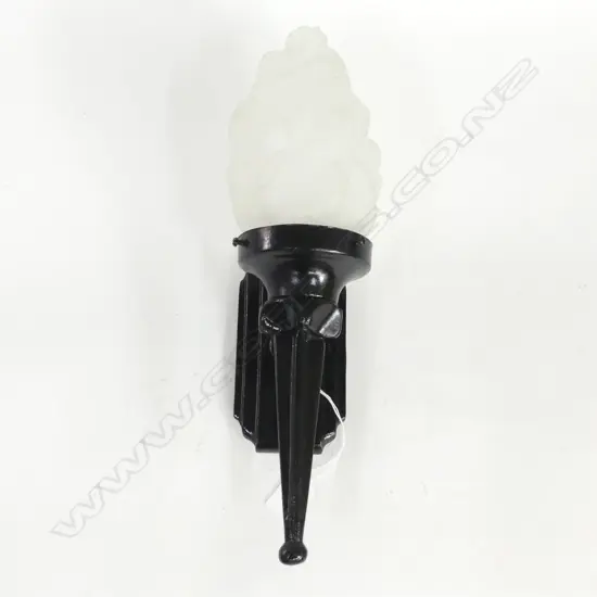  METAL TORCH LAMP WITH GLASS SHADE H 370