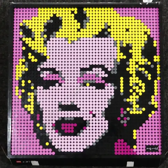 ANDY WARHOLS MARILYN MONROE  LEGO WALL ART BOXED H 400 MM