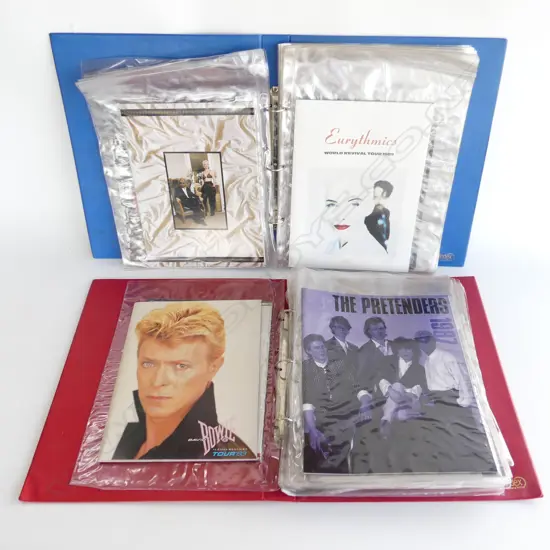 TWO LARGE FOLDERS OF ORIGINAL CONCERT PROGRAMMES  INCLUDES BOWIE SERIOUS MOONLIGHT TOUR & OTHERS