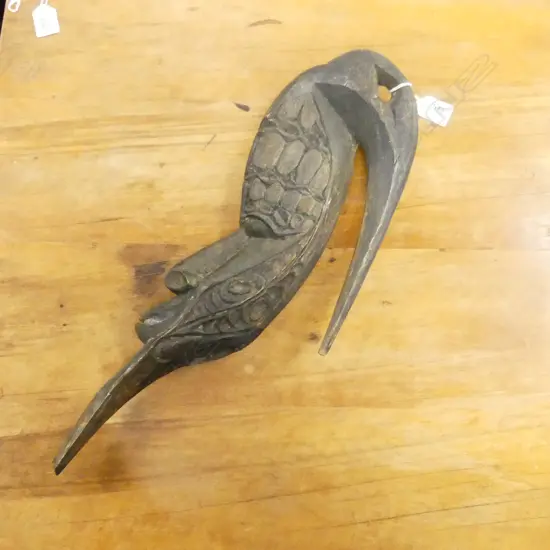 CARVED WOODEN PNG BIRD / FACE H.490mm