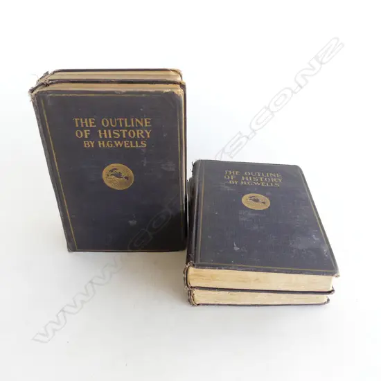4 VOLS, H.G WELLS 'THE OUTLINE OF HISTORY' 4th ED 1922
