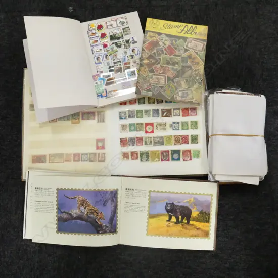 4 STAMP ALBUMS + ASST. FIRST DAY COVERS