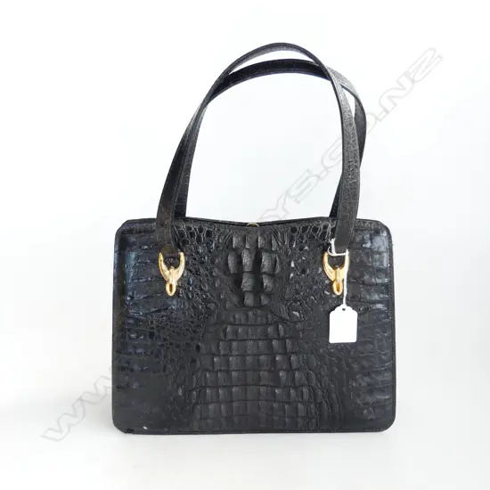 RETRO CROCODILE SKIN HANDBAG