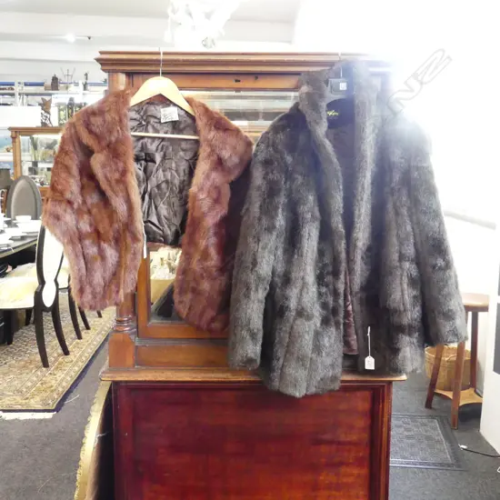 FAUX FUR JACKET & FUR STOLE 