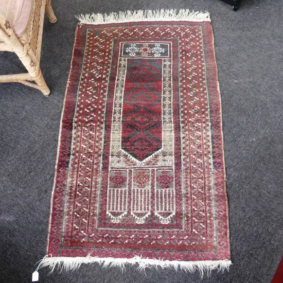 HAND KNOTTED ALL WOOL PRAYER RUG 1300x800mm