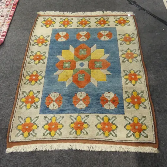 HAND KNOTTED ALL WOOL RUG 1300x1050mm