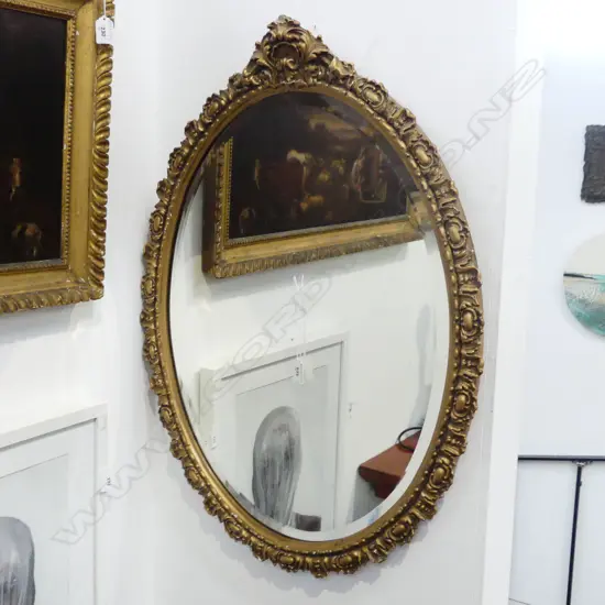 OVAL GILT FRAMED MIRROR 790x590mm