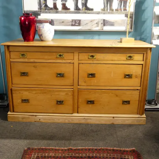 19thC IRISH PINE SHOP COUNTER DRAWERS 1710x675x960mm