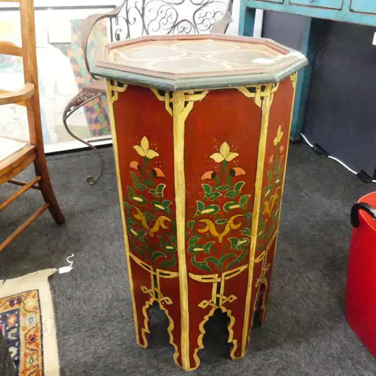 MOROCCAN HAND PAINTED OCTAGONAL SIDE TABLE H.690mm