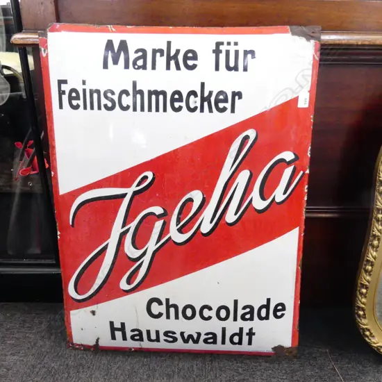 VINTAGE EUROPEAN CHOCOLATE SIGN 780 X 620 MM