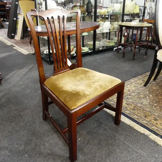 GEORGIAN MAHOGANY SHERATON DINING CHAIR - DROP IN SEAT