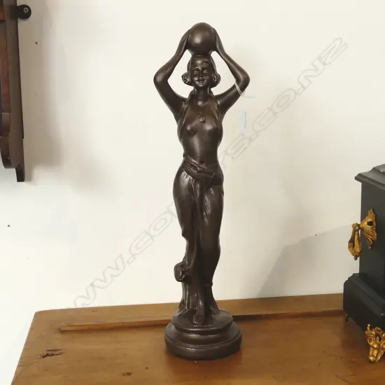 ART DECO CHALKWARE FIGURINE WITH RESTORATION H  520 MM