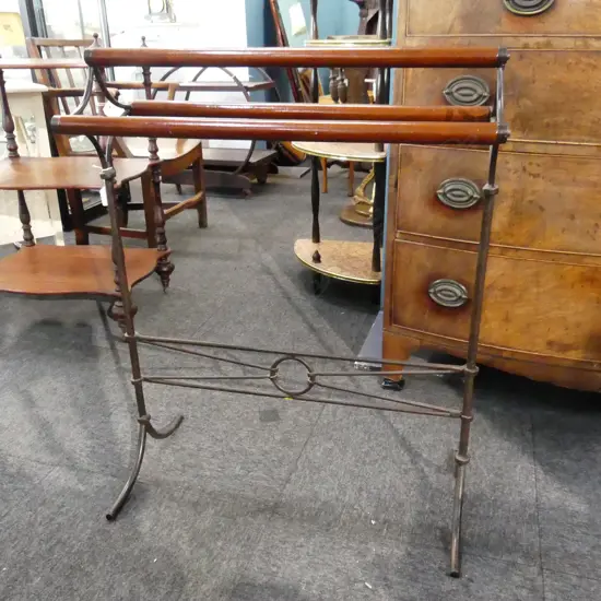 METAL & WOOD TOWEL RAIL W.685mm