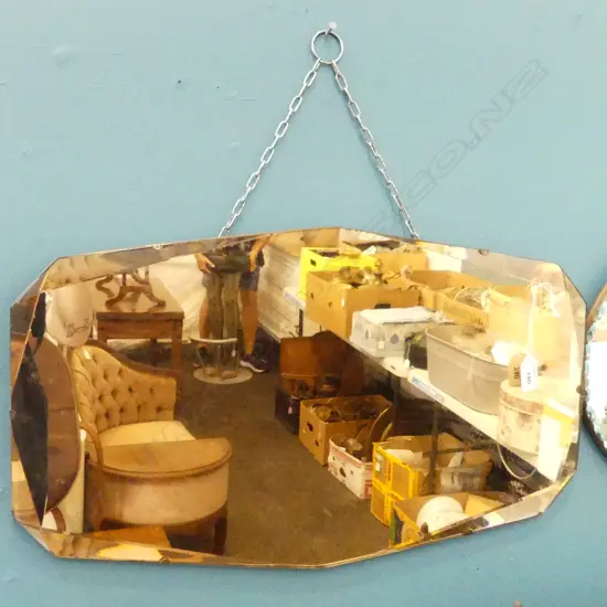 ROSE TINTED OVAL WALL HANGING MIRROR