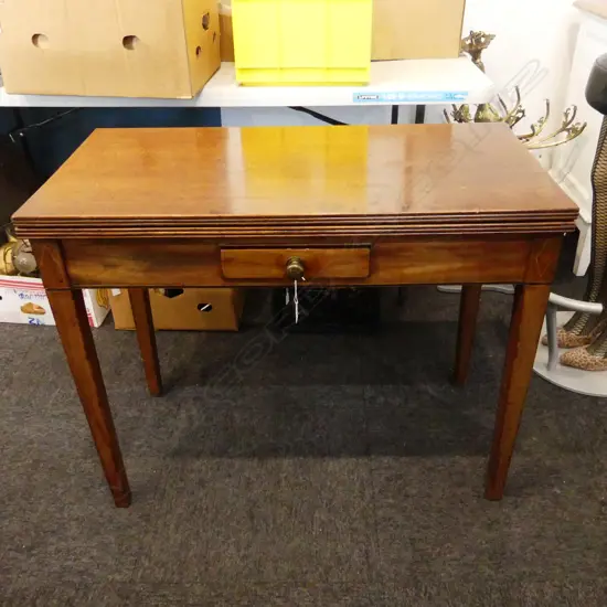 LATE 18thC MAHOGANY TEA TABLE 905x450x730mm