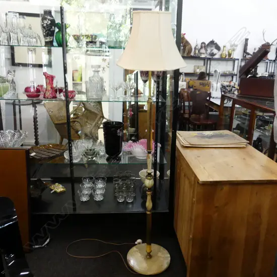 ONYX & BRASS STANDARD LAMP H.1580mm
