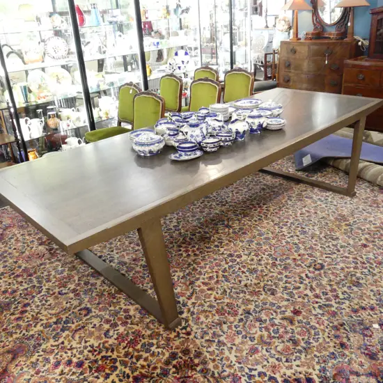 LARGE OAK DINING TABLE EX MATISSE 2880 X 1100 X 740mm