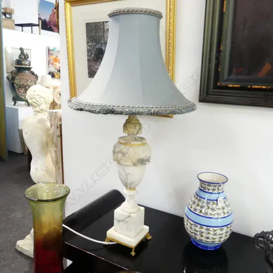 LG MARBLE LAMP w. BLUE SHADE H.865mm