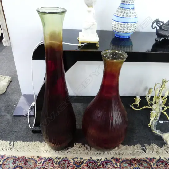 2 LG GLASS VASES H.990 / 750mm