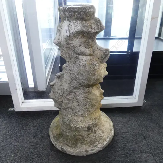 CONCRETE SEAHORSE BIRD BATH PLINTH H.650mm