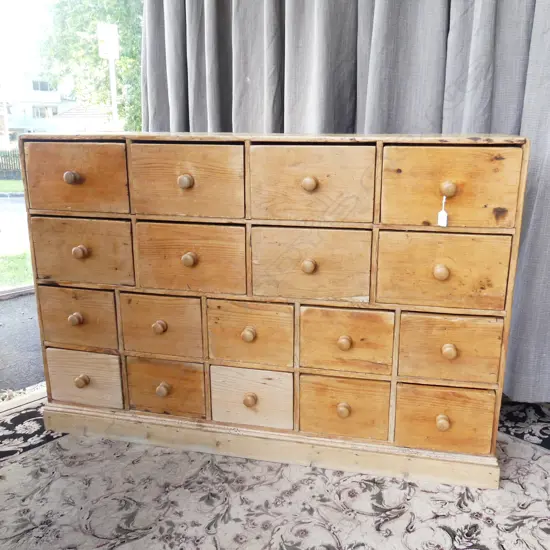 ANTIQUE IRISH PINE DRAWERS 1300x270x900mm