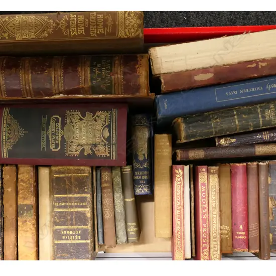 BOX LOT ANTIQUE BOOKS - MRS BEETON ETC