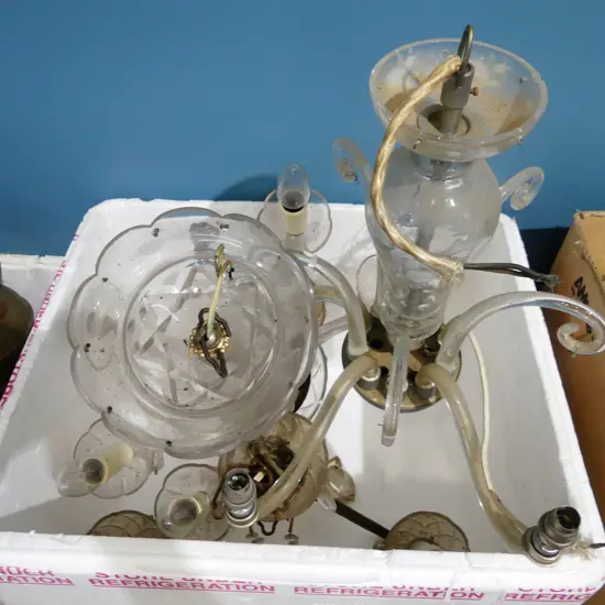 BOX OF PART CHANDELIERS