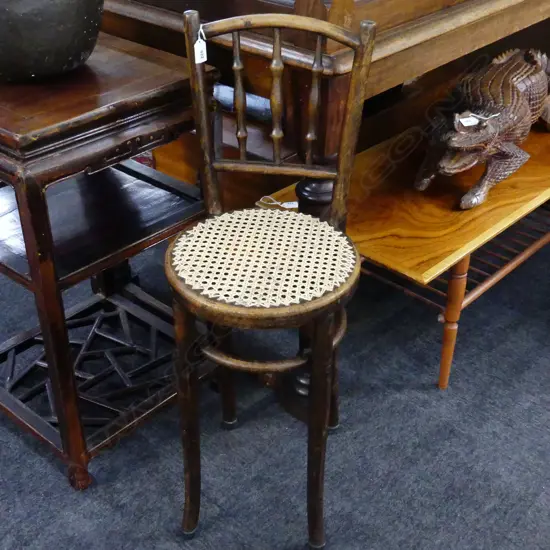 VINTAGE BENTWOOD SHOP CHAIR w. CANED SEAT