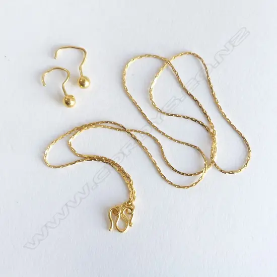 **RTV** 24CT NECKLACE + STUDS 4.34gms