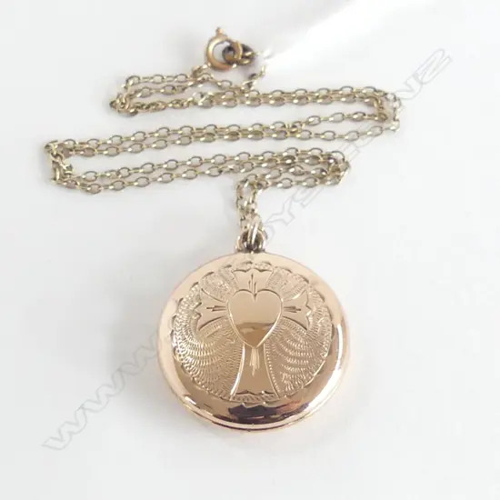 9CT ROSE GOLD LOCKET (plated chain) 6.50gms