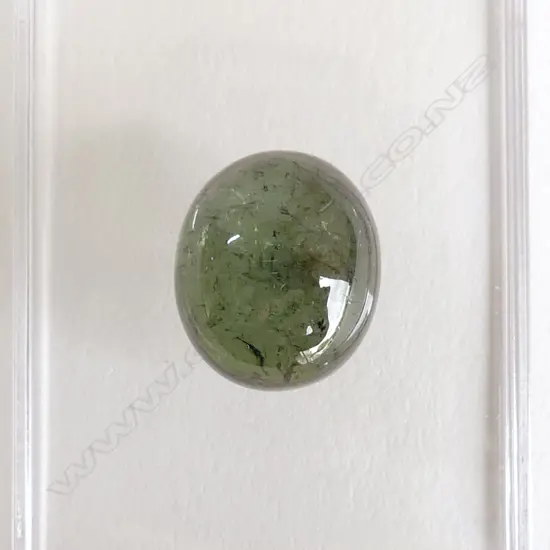 28.23CT GREEN TOURMALINE CABOCHON, HIGH DOME SHAPE. 18x15x11mm