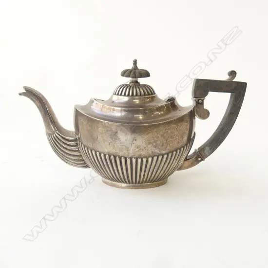 STG SILVER BATCHELORS TEAPOT, B'HAM 1899 FAULTS 257gms