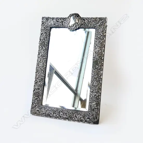  ORNATE STG SILVER FRAMED MIRROR [SOME FAULTS] 250X390MM