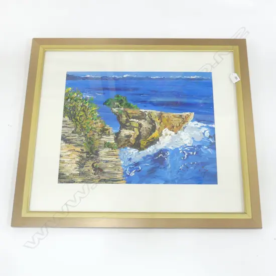 CV artist unknown 'PUNAKAIKI - BACK TO MOTHER EARTH acrylic initialled & dated '04 390 x 490mm