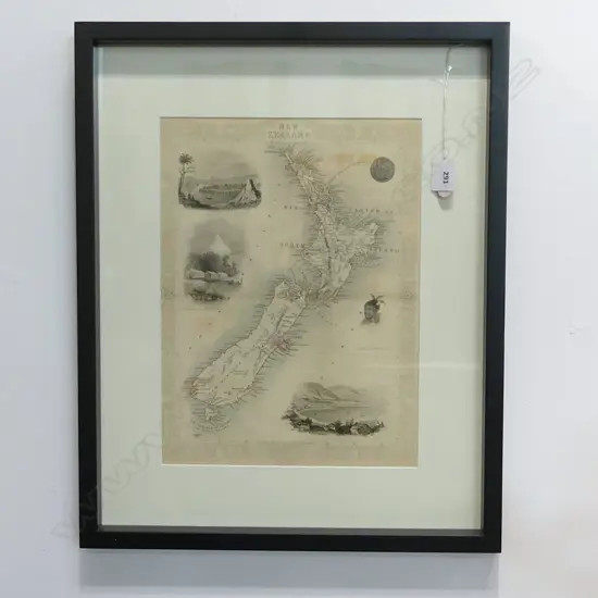 J. RAPKIN 1851 MAP OF NZ 350x260mm